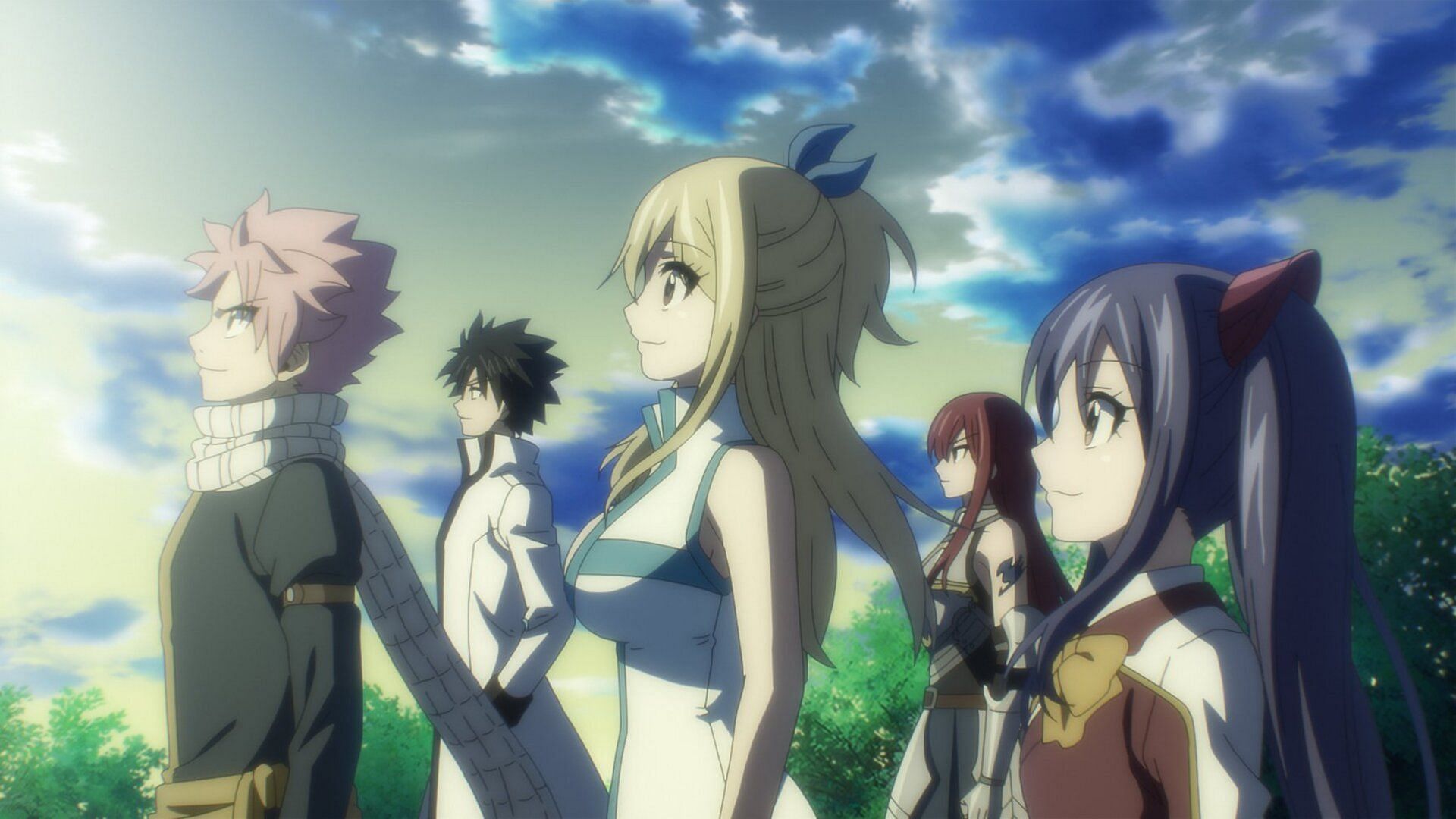 Fairy Tail characters as seen in the anime (Image via A-1 Pictures)