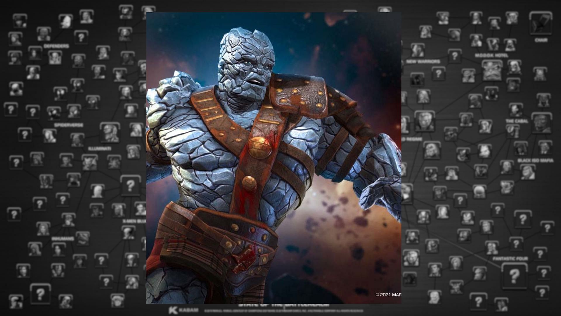 Korg is one of the most tanky champions in 4-star characters in the Marvel Contest of Champions with great defense (Image via Kabam Games, Inc.)