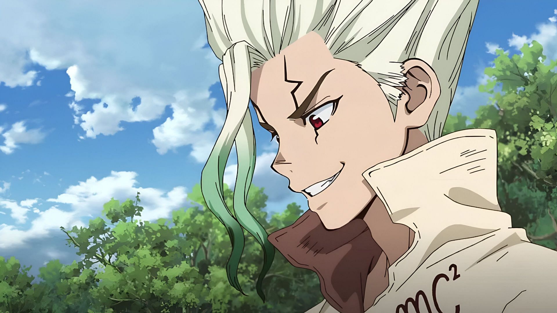 Senku as seen in the anime (Image via TMS Entertainment)