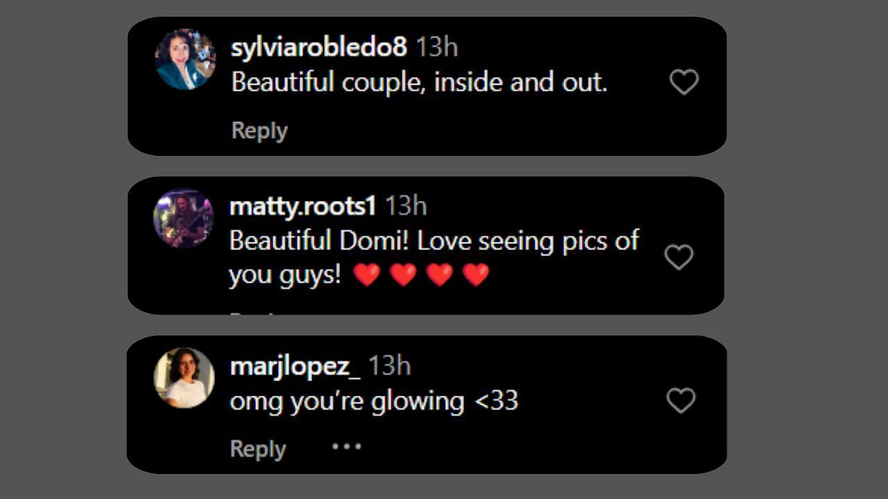 Fans comment on Ruotolo's IG post. (Credits: @dominiqueruotolo/Instagram)