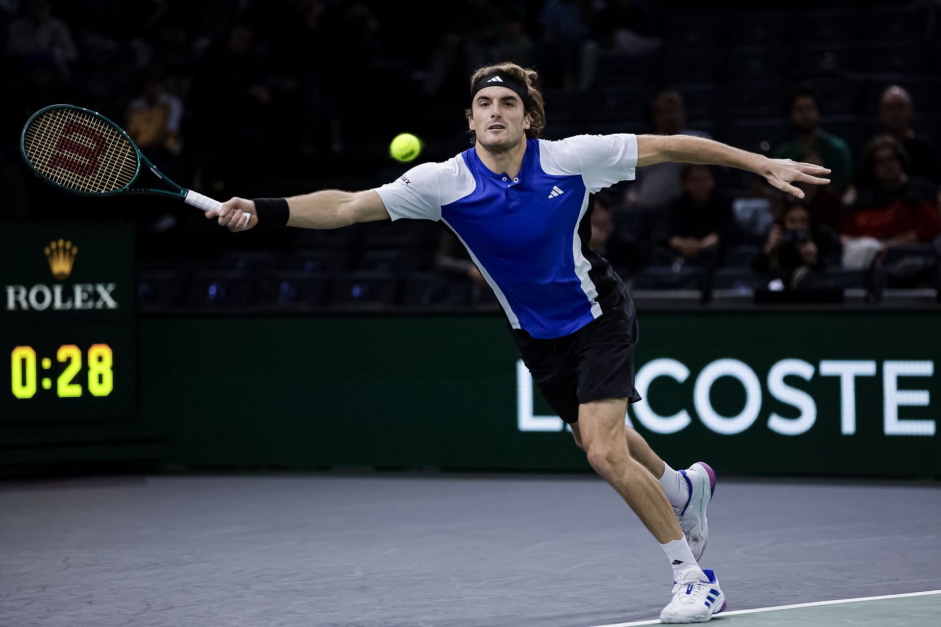 Stefanos Tsitsipas in action at the 2024 Paris Masters (Picture: Getty)