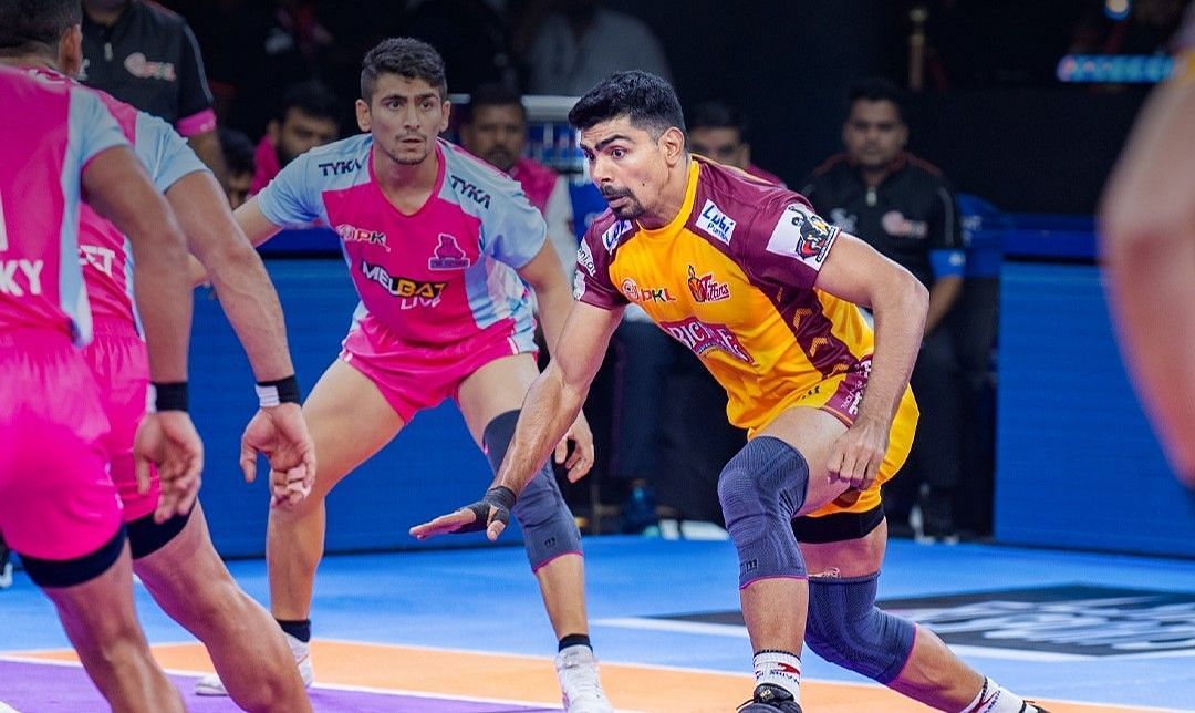 पवन सेहरावत बेहतरीन फॉर्म में हैं (Photo Credit - @Telugu_Titans)