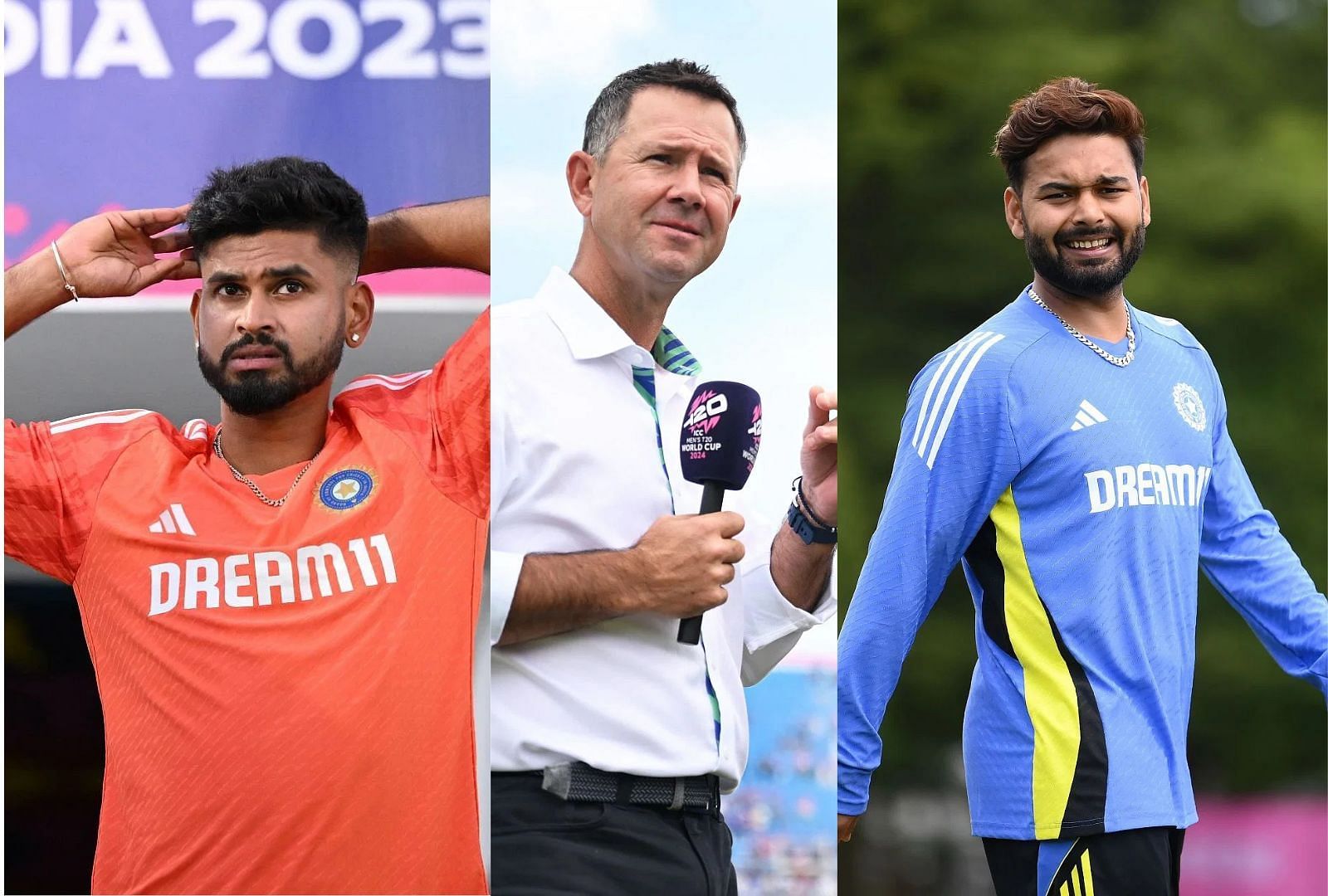 Ricky Ponting (C) has a big choice to make between Shreyas Iyer and Rishabh Pant (R).