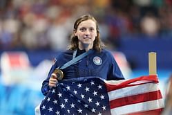 In Pictures: Katie Ledecky greets the crowd as she attends SEC clash between Florida Gators and LSU Tigers