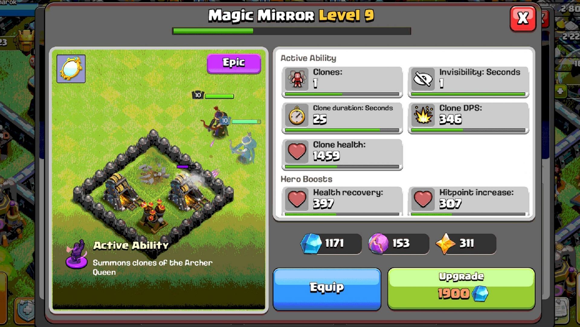 Mirror Equipment stats (Image via Supercell)