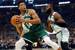 Giannis Antetokounmpo draws parallels to playing with children amid Jaylen Brown's 'He's a child' comment