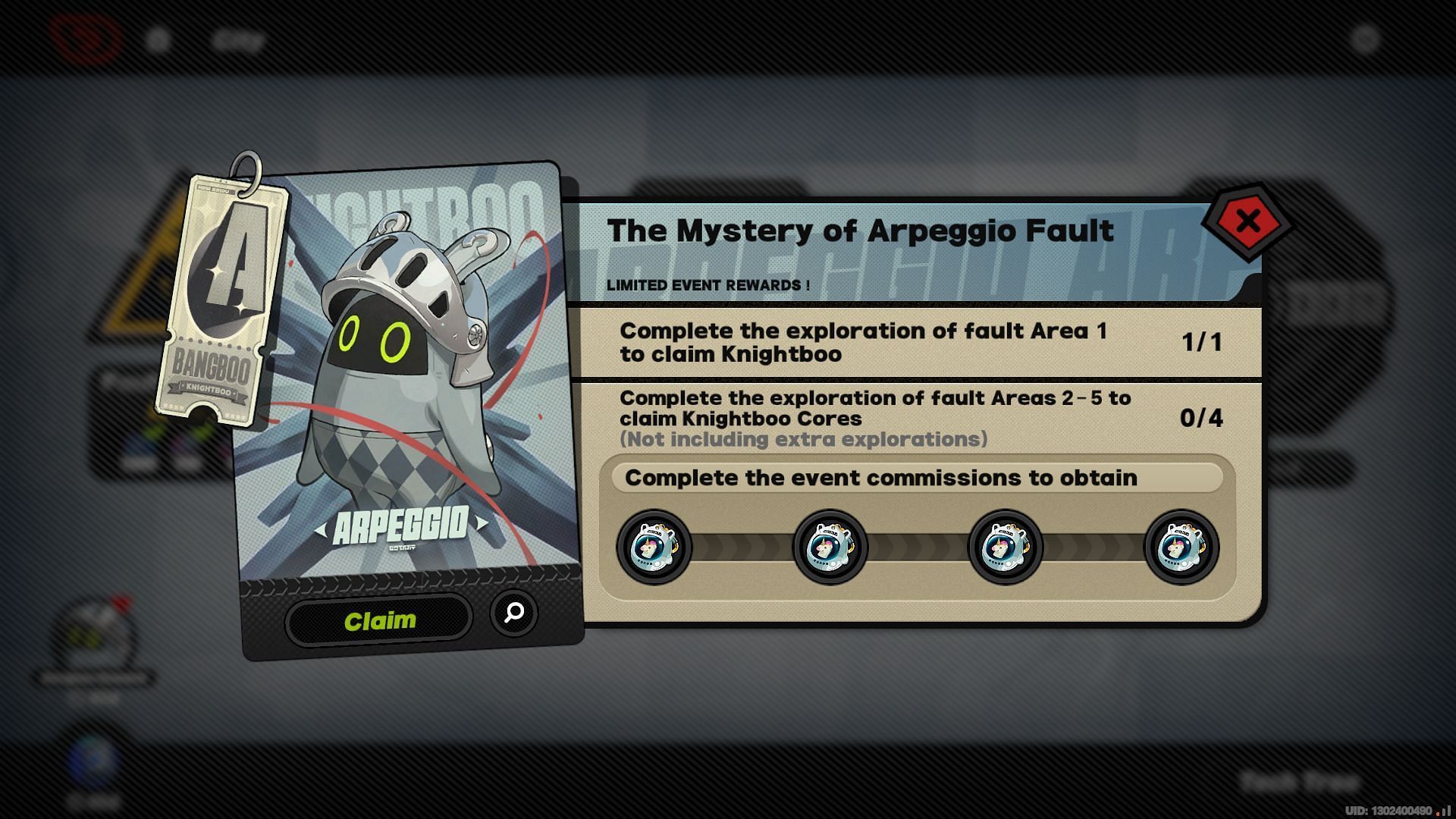 Claim Knightboo from the The Mystery of Arpeggio Fault event (Image via HoYoverse)