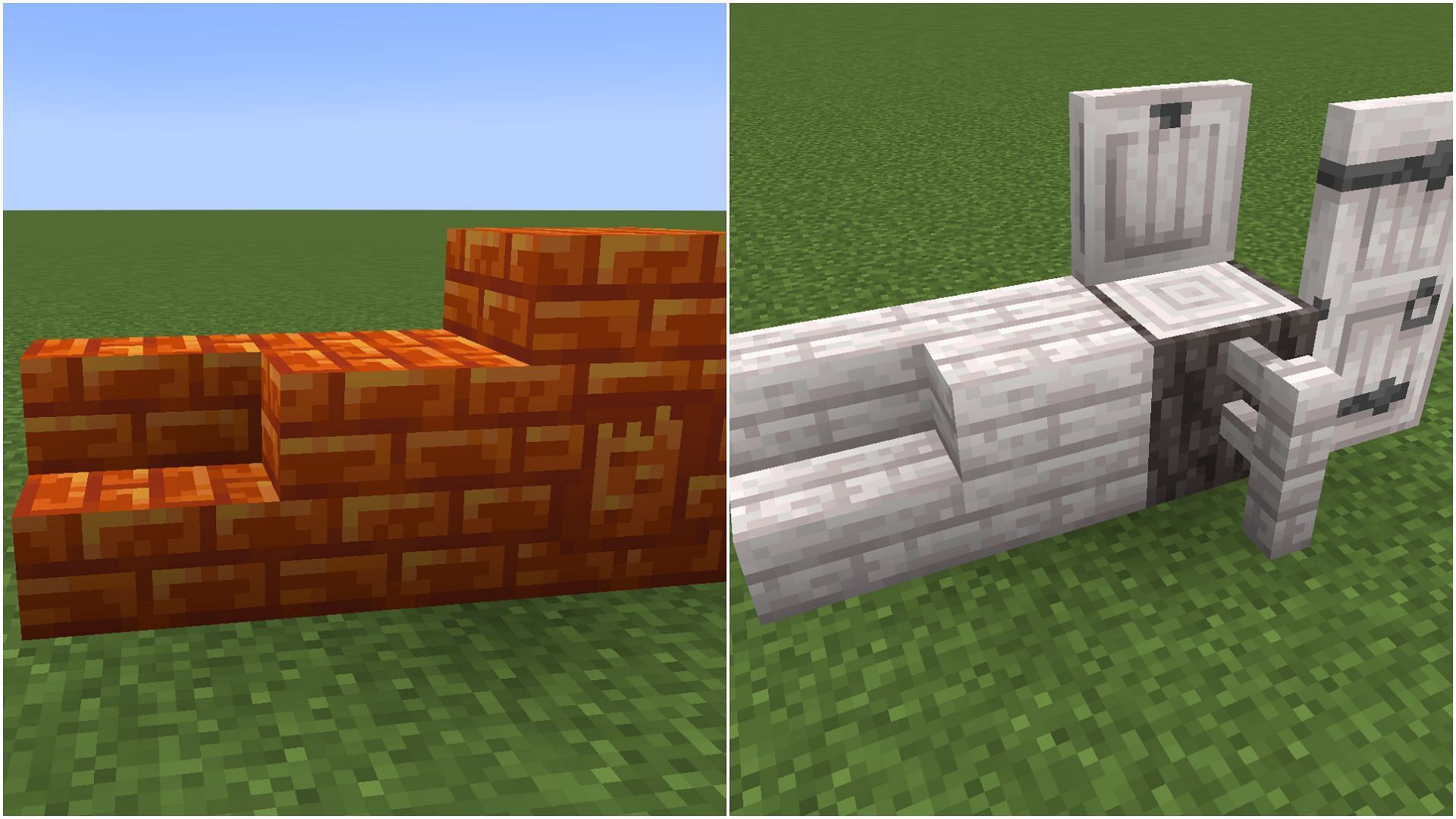 Resin bricks and pale oak wood blocks (Image via Mojang Studios)