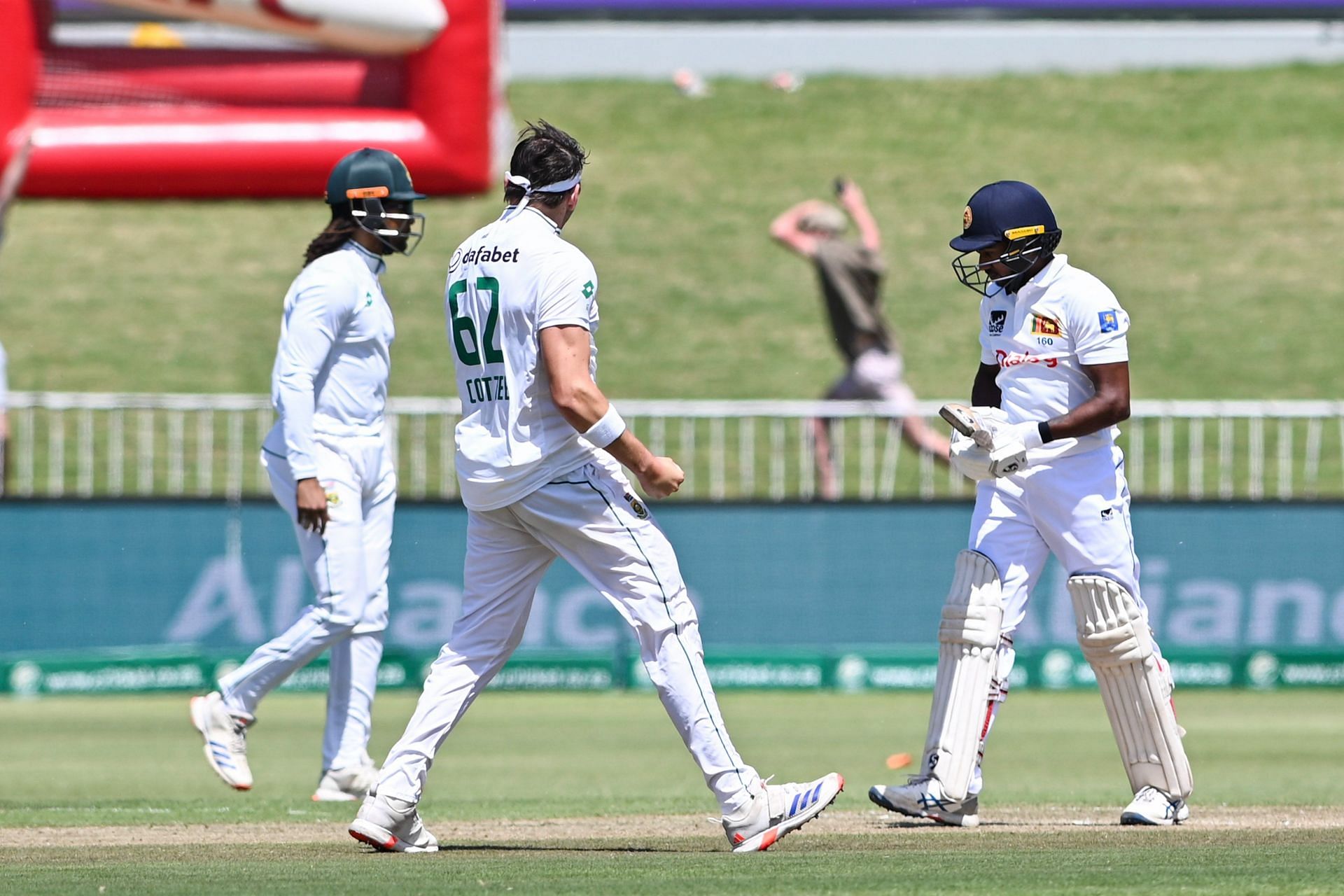 Gerald Coetzee celebrates a wicket. (Credits: Proteas Men Twitter