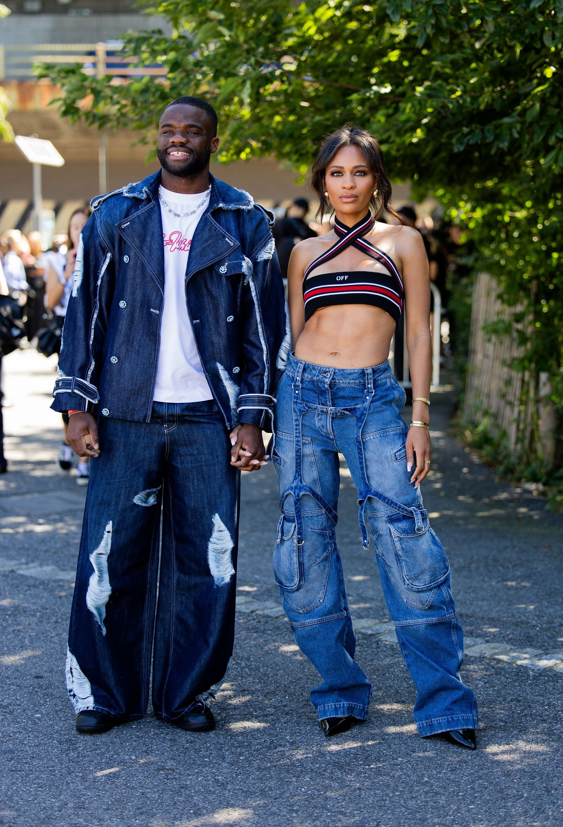 Frances Tiafie and Ayan Broomfield at the Street Style - September 2024 - New York Fashion Week - Source: Getty