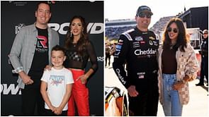 Kyle Busch’s wife Samantha turns heads in checkered cardigan and jeans as Richard Childress' star finishes 28th at Martinsville