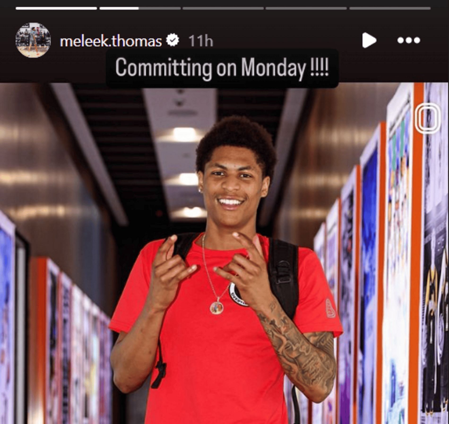 5-star Meleek Thomas announces he will be committing to a school on Monday (Source: Instagram/meleek.thomas)