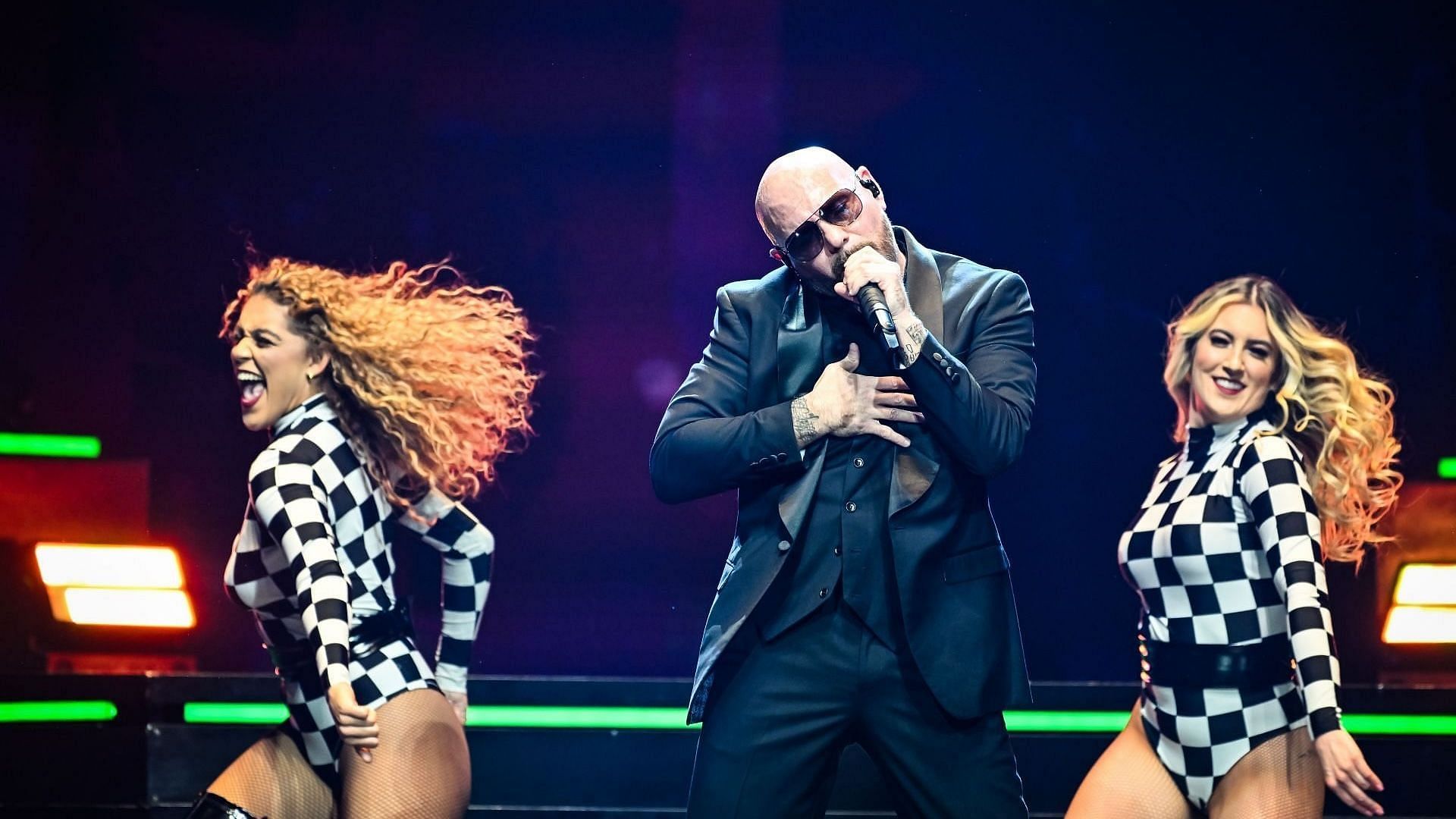 Pitbull performs during The Trilogy Tour at Bridgestone Arena on February 28, 2024 in Nashville, Tennessee. (Photo by Keith Griner/Getty Images)