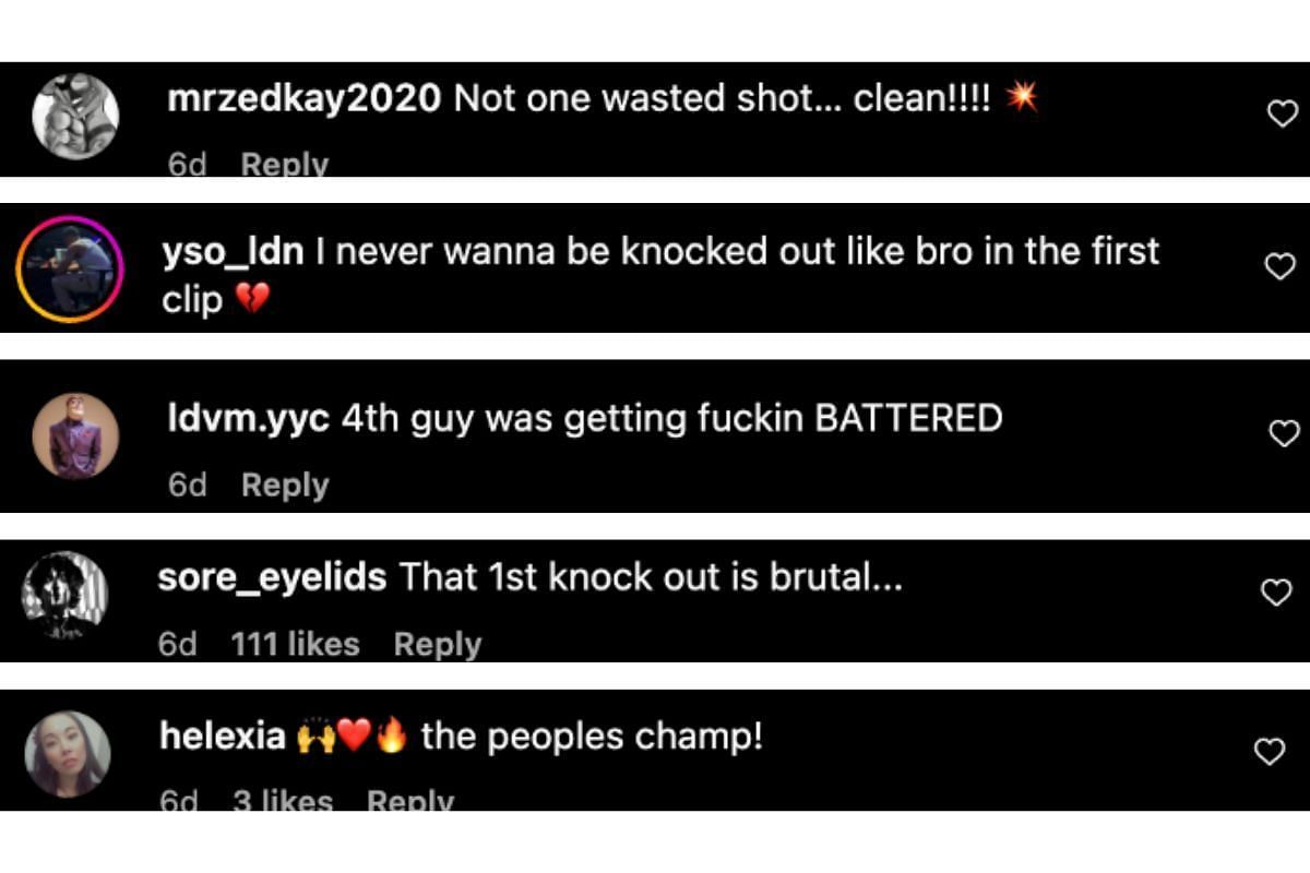 Screenshot of fans&#039; comments