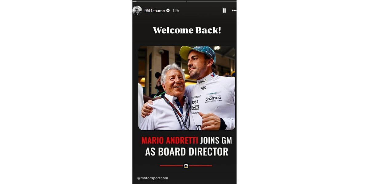 Mario Andretti and Damon Hill. Credits-Instagram