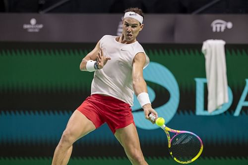 Rafael Nadal training ahead of Davis Cup Finals 2024 (Image: Getty)