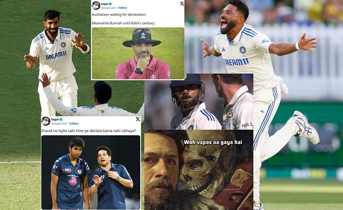"Dravid ne tujhe sahi time pe declare karna nahi sikhaya?"- Top 10 funny memes from Day 3 as India dominate Australia in 1st BGT 2024-25 Test