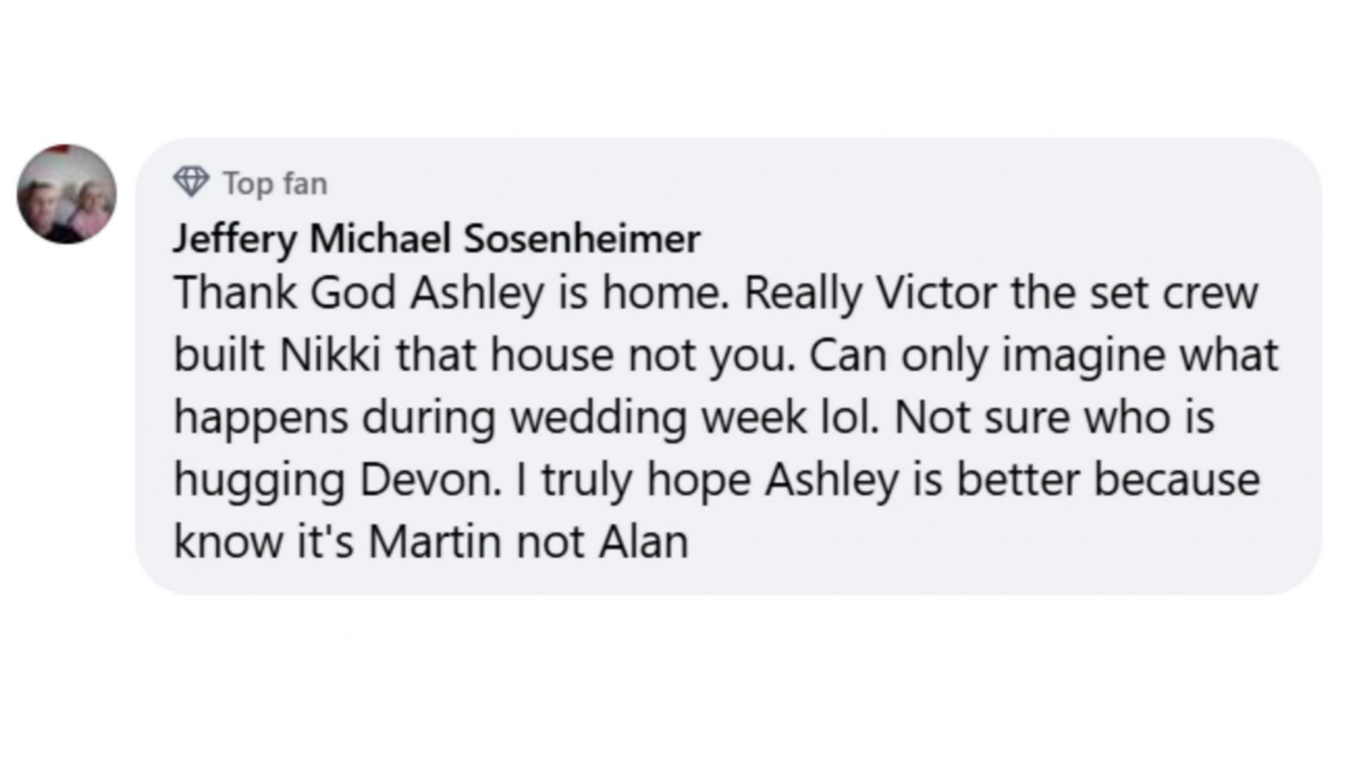 A fan comments on the new developments on the soap (via The Young and the Restless / Facebook)