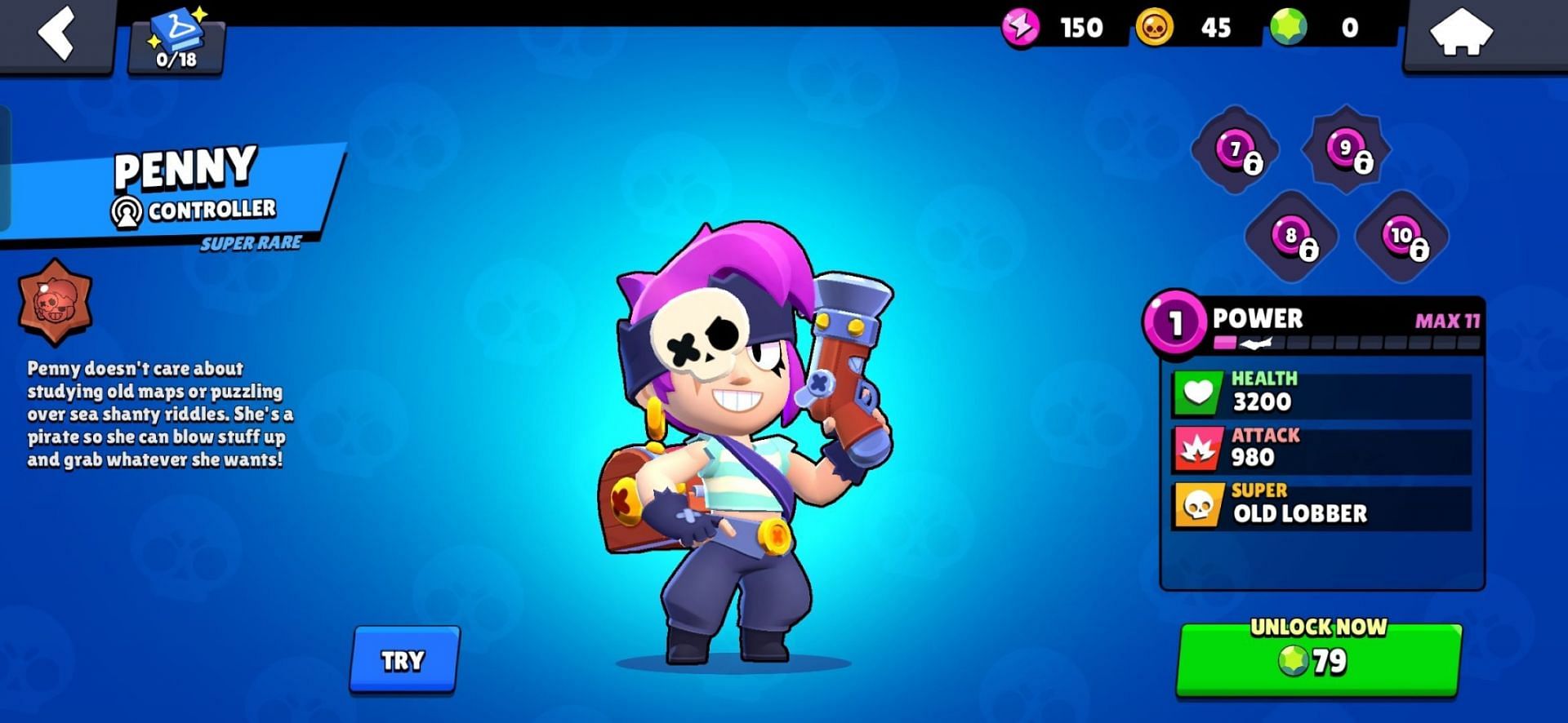 Even though Penny has area denial and constant damage, she is perfect for Trio Showdown for Brawl Stars (Image via Supercell)