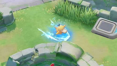 Psyduck using surf as seen in official previews (Image via The Pokemon Company)