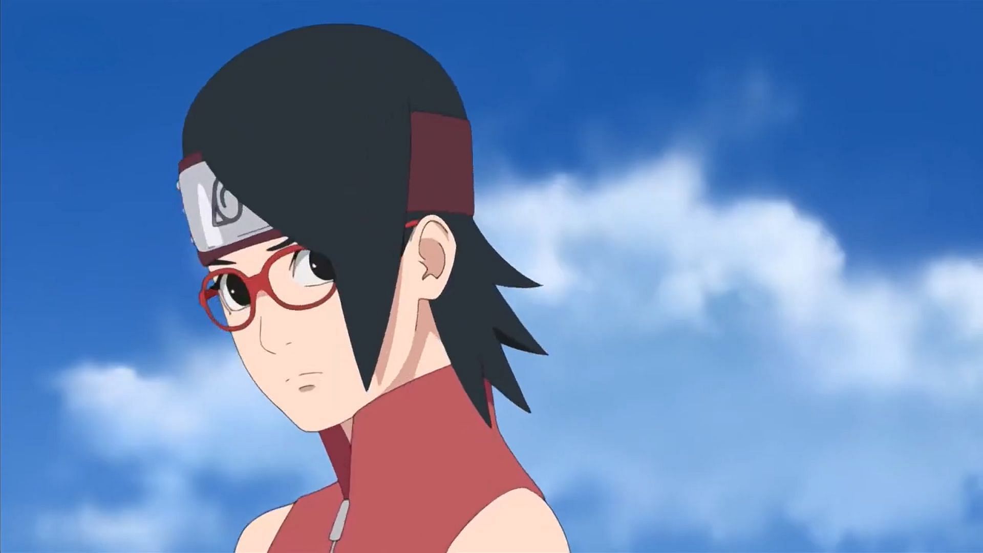 Sarada Uchiha as seen in the anime (Image via Studio Pierrot)