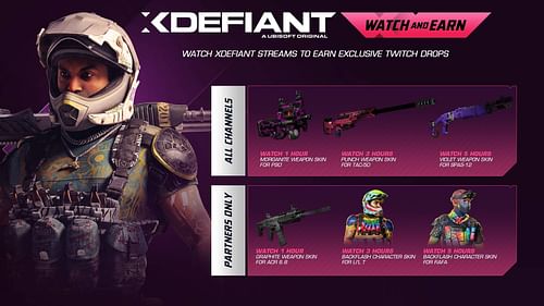 All the rewards from XDefiant Twitch drop (Image via Ubisoft)