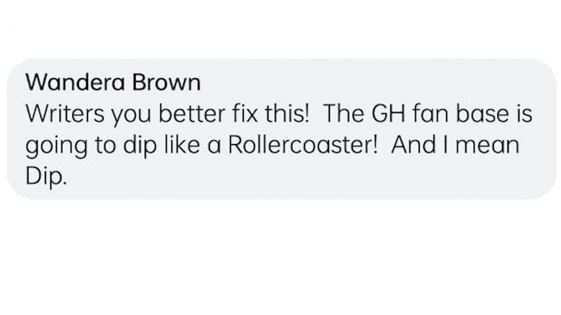 Screenshot of the comment (Image via Facebook / General Hospital)