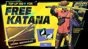 Free Fire Booyah Top-Up: Katana - Booyah Bling, Country Fest Charmer Bundle, and more