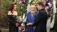 Sheila Carter's wedding to Deacon Sharpe, officiated by Tom Starr at Il Giardino in a still from the soap. (Image via Instagram/@boldandbeautifulcbs)