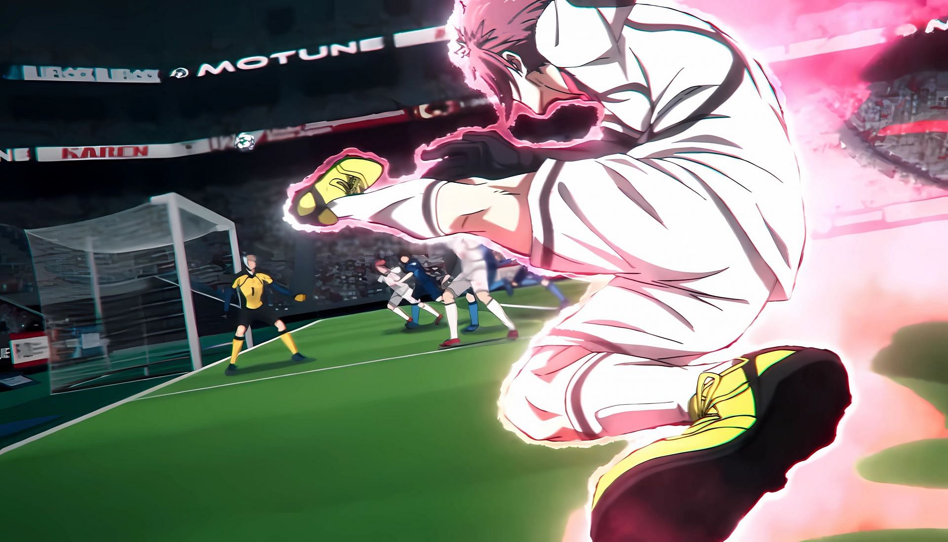 Itoshi Sae&#039;s goal as seen in the anime (Image via 8bit)