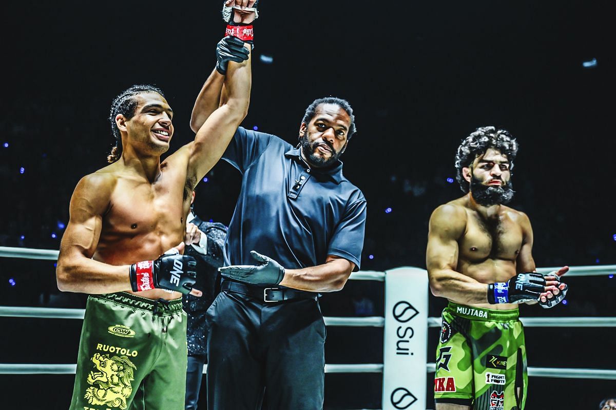 Kade Ruotolo celebrates win over Ahmed Mujtaba | Image credit: ONE Championship