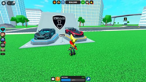 Zenvo Bundle in the spawn area (Image via Roblox)