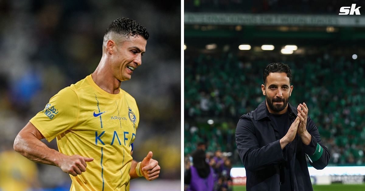 Cristiano Ronaldo (left) and Manchester United boss Ruben Amorim (both GETTY)