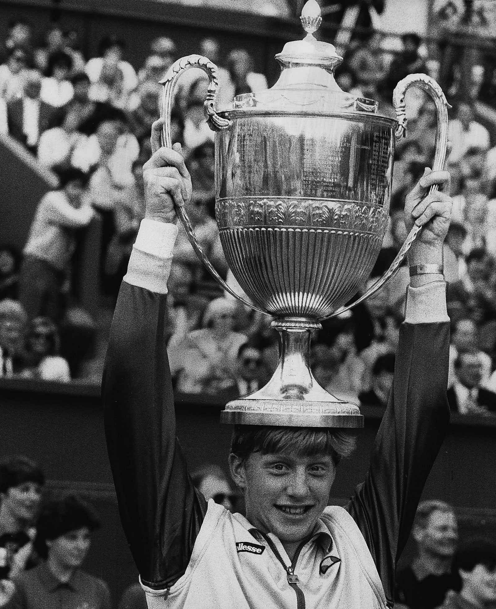 Boris Becker after winning Wimbledon in 1985 (Image via Getty)