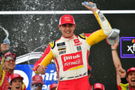 Sammy Smith celebrating his victory at the 2023 United Rentals 200 - Source: Imagn