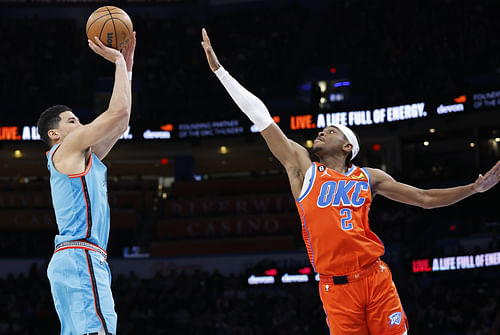 Phoenix Suns and OKC Thunder superstar guards Devin Booker and Shai Gilgeous-Alexander (Image Credit: Alonzo Adams-Imagn Images)