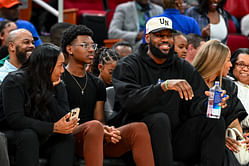 LeBron James and wife Savannah James drop identical reactions to Bryce James getting "LIT" at Sierra Canyon tip-off event