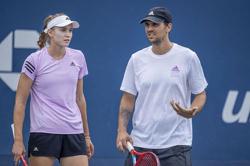 Elena Rybakina with her ex-coach Stefano Vukov (Source: Getty)