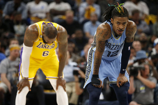 Watch: Ja Morant unexpectedly shoves LeBron James on dead possession after Lakers star's "too small" celebration