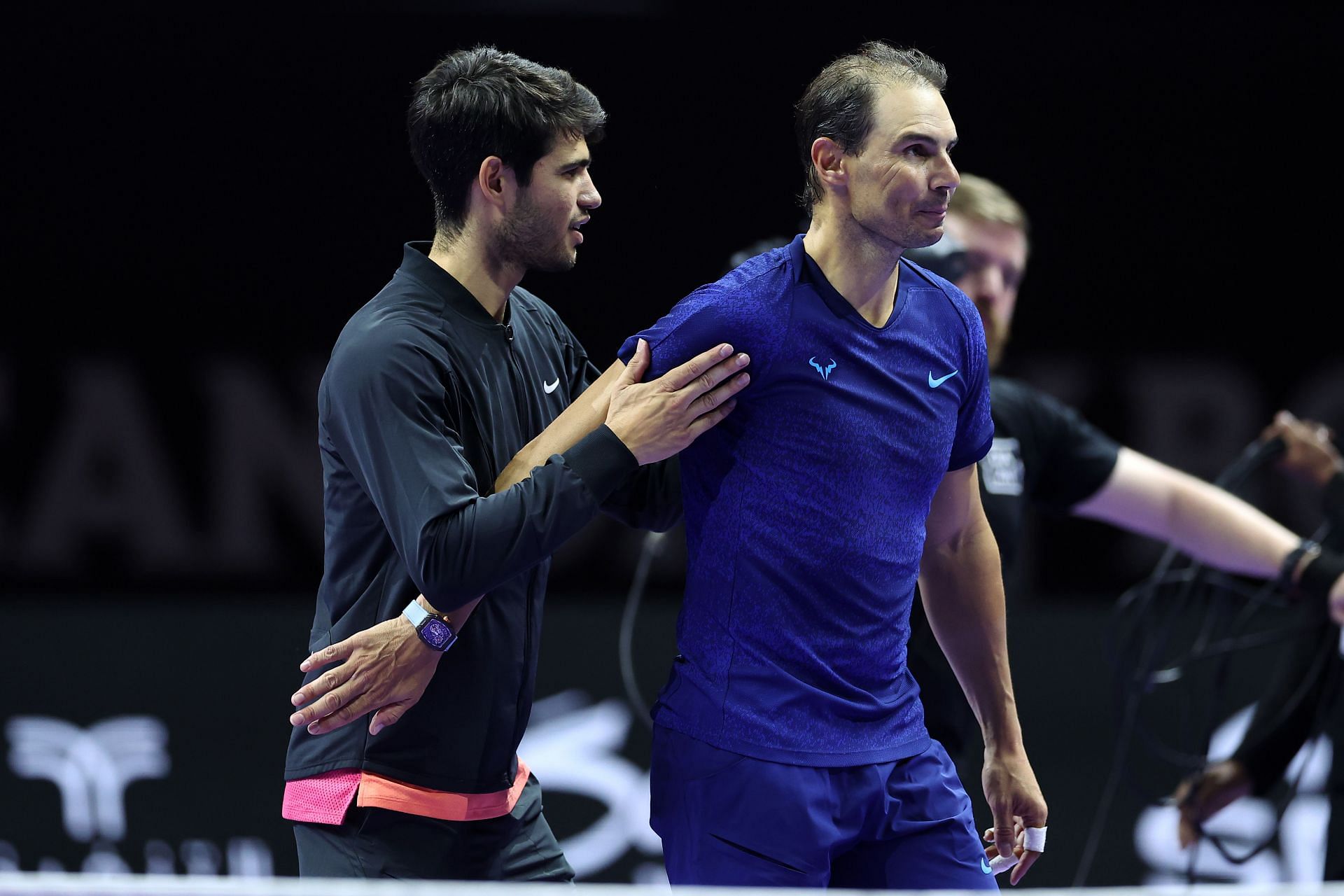 Carlos Alcaraz &amp; Rafael Nadal pictured at the Six Kings Slam 2024 | Image Source: Getty