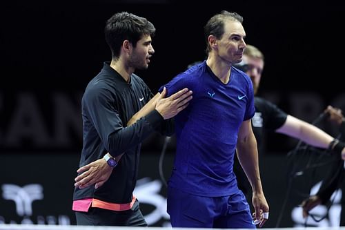 Carlos Alcaraz & Rafael Nadal pictured at the Six Kings Slam 2024 | Image Source: Getty