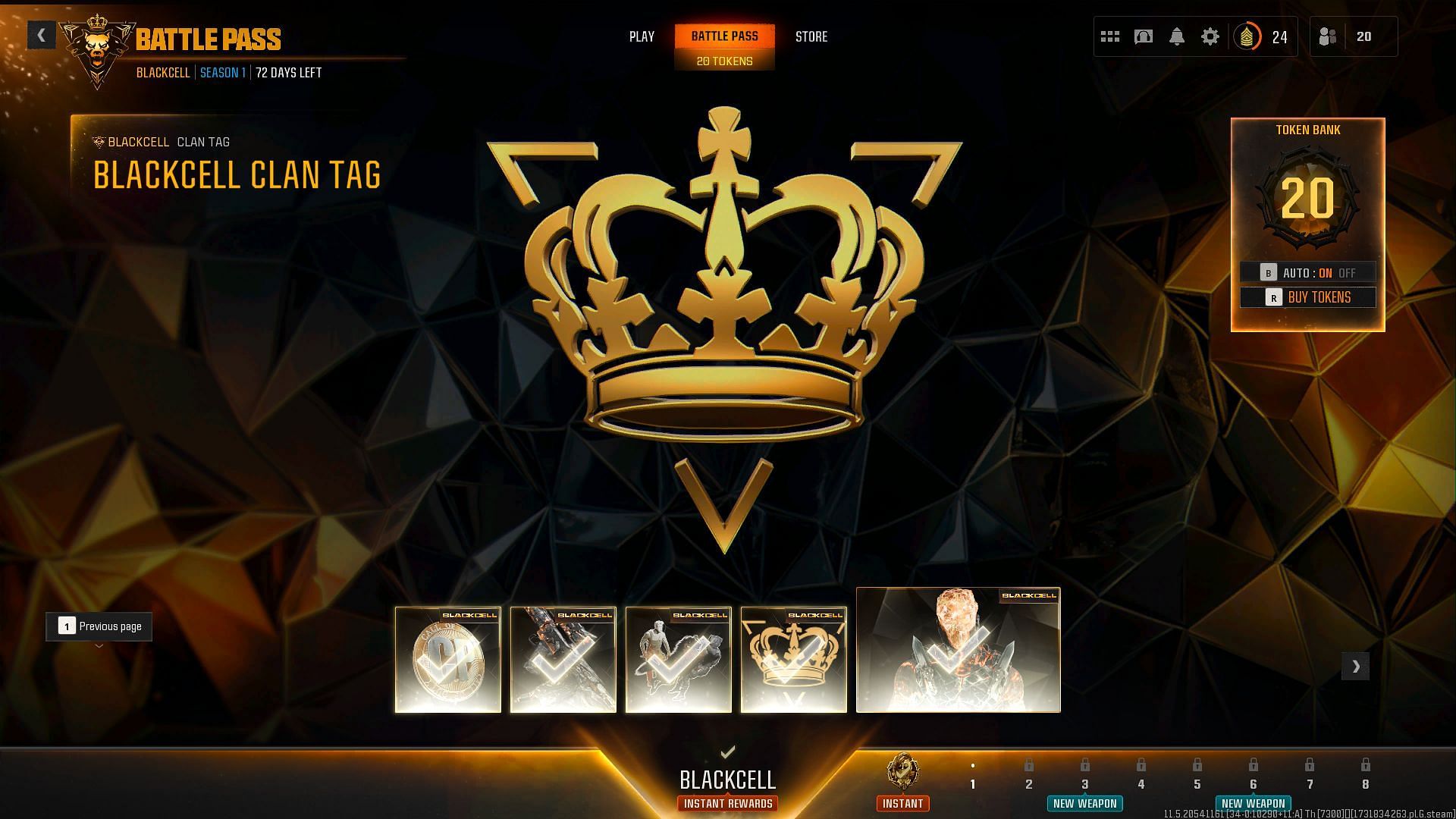 An image of the BlackCell Crown Clan Tag in Warzone and Black Ops 6 (Image via Activision)