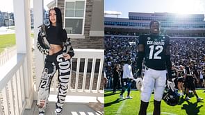 "I love you mama": Travis Hunter has cute reaction to fiancée Leanna Lenee's custom Colorado themed outfit