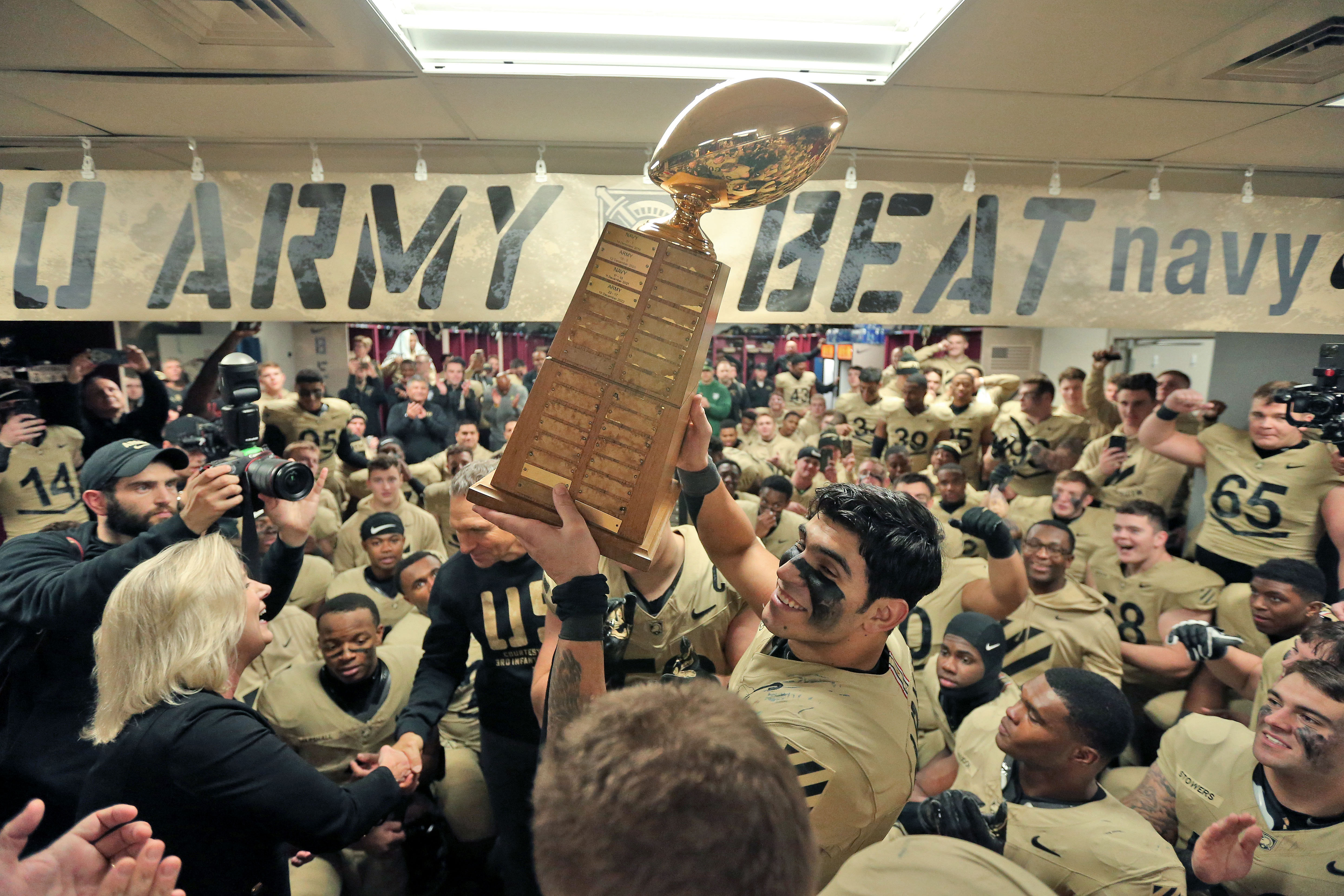 A raucous celebration greeted Army&#039;s win over Navy in the 2023 edition of the rivalry game. (Photo Credit: IMAGN)