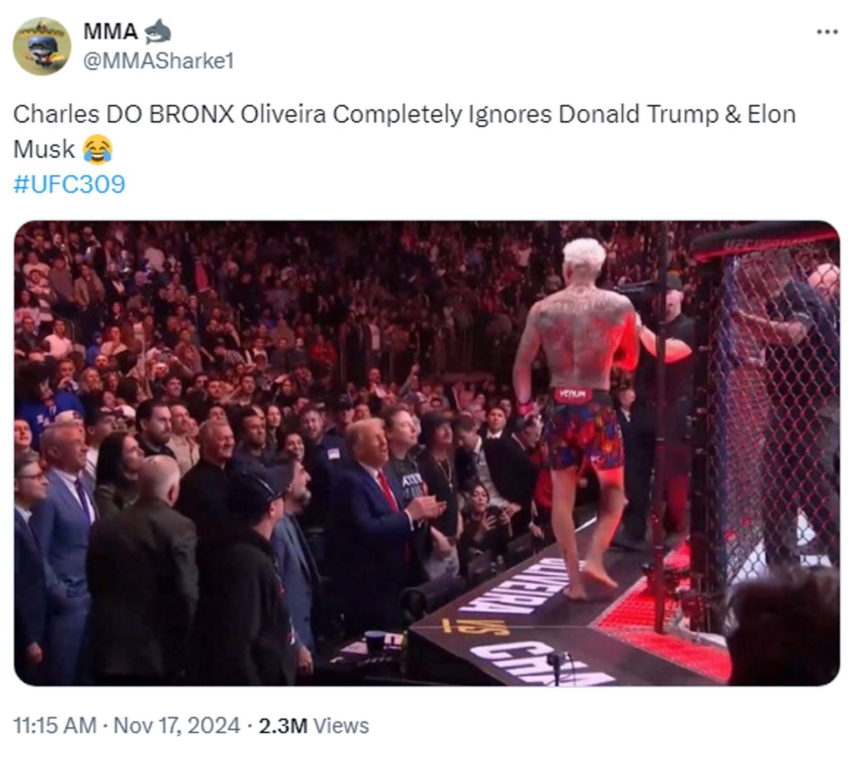 Fan reacts to Charles Oliveira snub