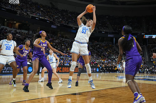 Lauren Betts tallied 18 points, 13 rebounds and four blocks to lead UCLA to a 66-59 victory over Louisville (Image Source: IMAGN)