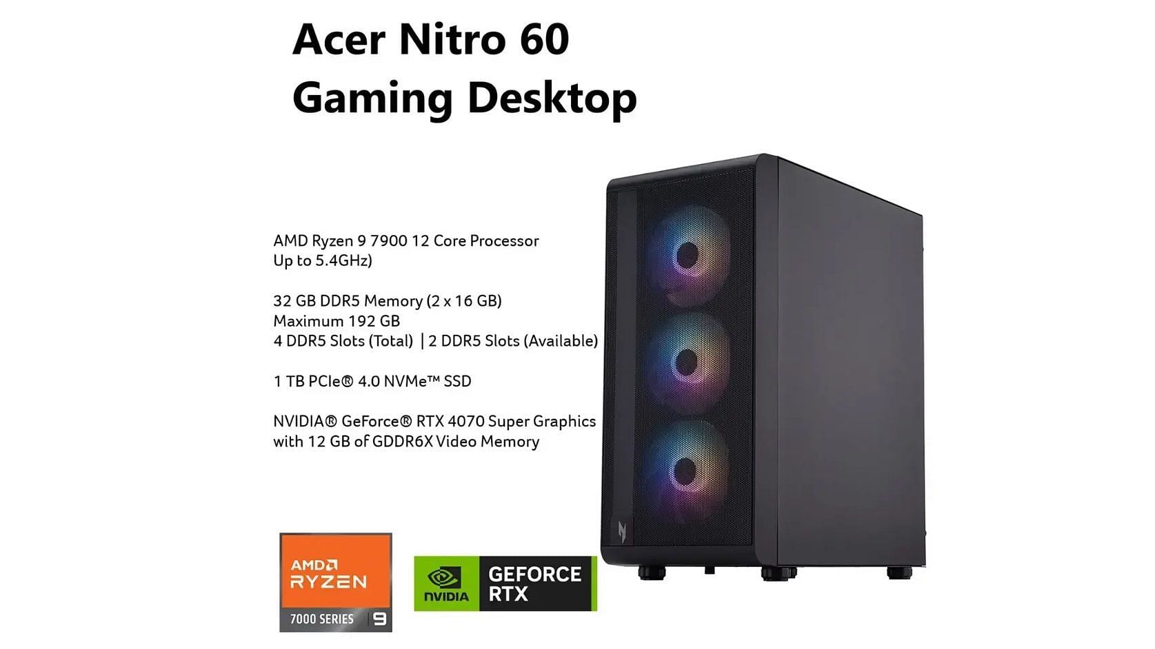 Acer Nitro gaming PC specs (Image via Acer)