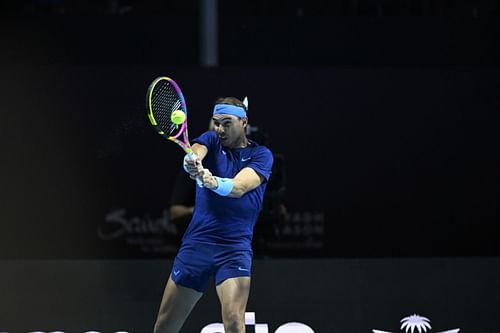 Rafael Nadal in action at the 2024 Six Kings Slam exhibition event (Source: Getty)