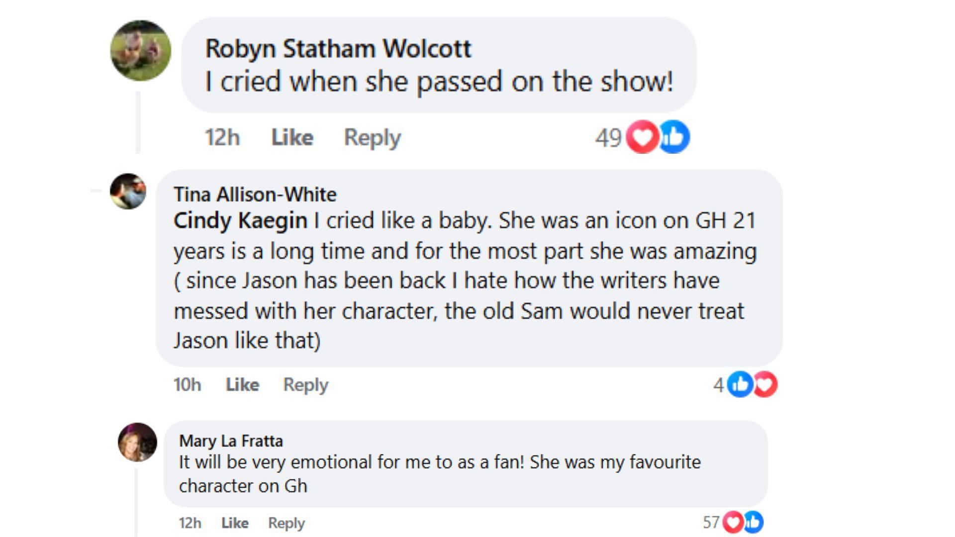 Fan reactions (Image via Facebook/@General Hospital)