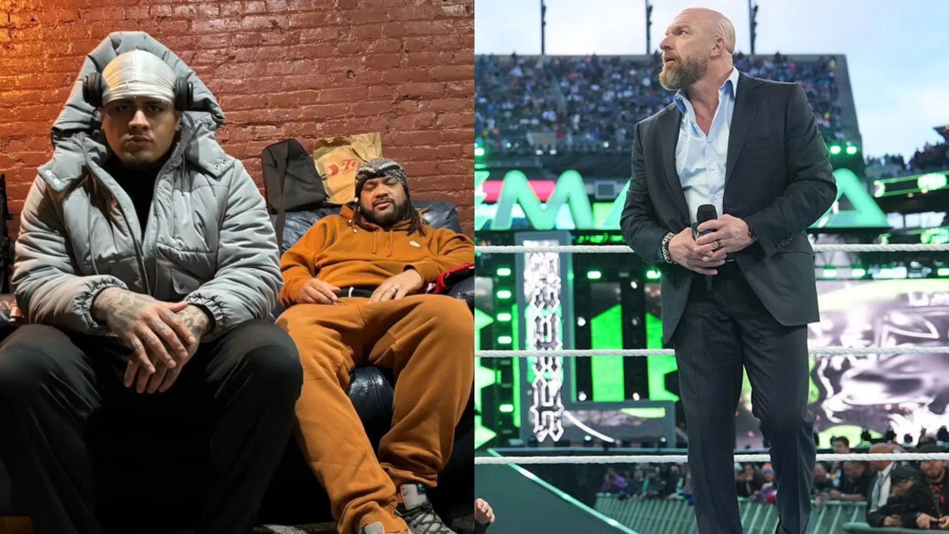 Zilla Fatu and Jacob Fatu (left), Triple H (right) (Image Credits: Zilla Fatu on X, WWE.com)